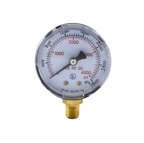 Vista 4 de SÜA - Manómetro de alta presión para regulador de oxígeno 0-4000 psi - 2 pulgadas para reguladores LDB