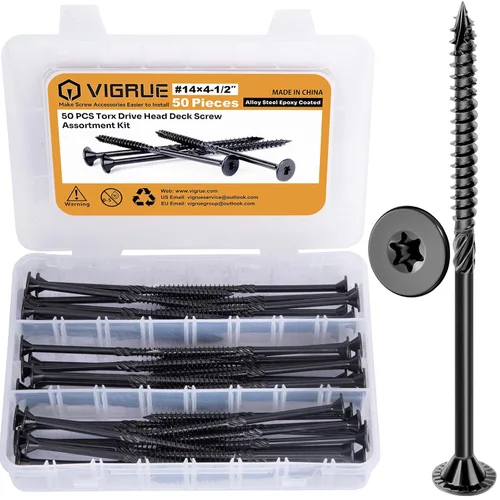VIGRUE Tornillos para cubierta, tornillos para madera - Tornillos para cubierta Star Drive para madera, log, paisajismo, resistentes a la oxidación,