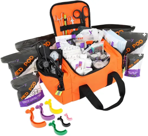 Vista 10 de Lightning X Value Compact Medic First Responder EMS/EMT - Bolsa de trauma con kit de llenado estándar B, color negro