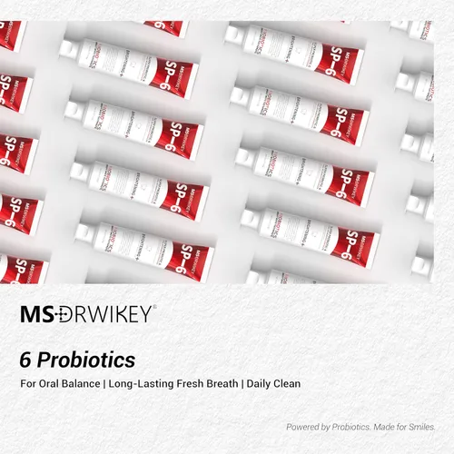 Vista 8 de MSDRWIKEY SP-6 Pasta de dientes blanqueadora probiótica, fórmula mejorada con 6 probióticos y salud de las encías, segura para esmalte, sin flúor