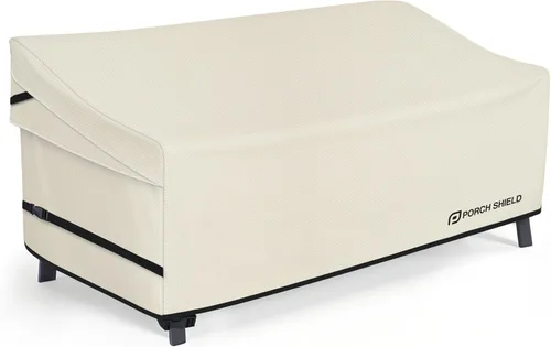 Vista 13 de Porch Shield Funda Impermeable para Sofá de Banco de Exterior – Funda para Sofá de Dos Plazas de Patio 56W x 31D x 33H pulgadas, Beige