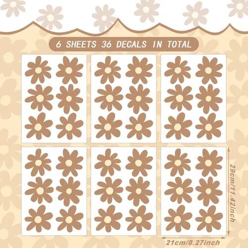 Vista 2 de BBTO Calcomanía de Pared de Margaritas Calcomanías de Vinilo de Pared de Flores Pegatinas de Margaritas Calcomanías Florales Despegar y Pegar