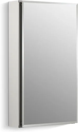Kohler CB-CLC1526FS Espejo Botiquín de Baño sin Marco, Puerta Individual, Marco Rectangular con Borde Biselado, Espejo de Gabinete de Baño, Estantes
