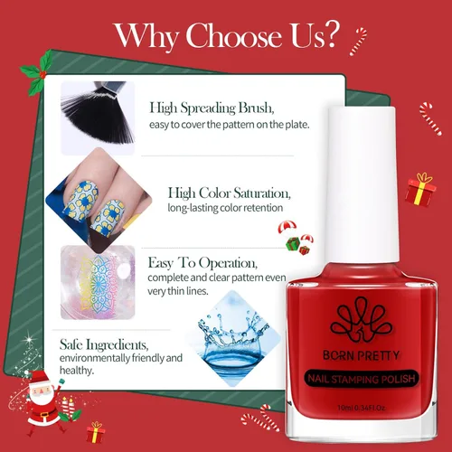 Vista 6 de Born Pretty Esmalte de Estampado de Uñas, Set de Esmalte de Sello para Uñas Esmalte de Uñas de Impresión para Manicura para Placas 12