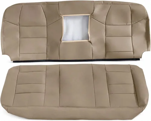 Vista 12 de GXARTS Funda de asiento de repuesto de cuero para asiento trasero inferior de color marrón compatible con Ford Excursion 2002-2005 compatible