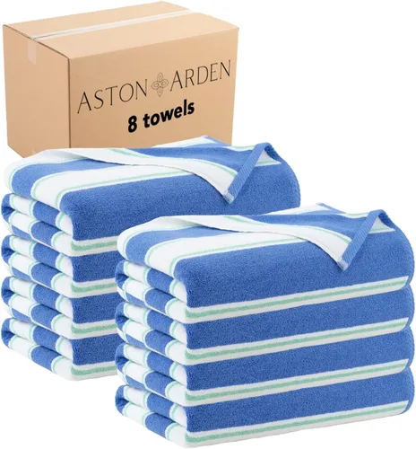 Vista 20 de Arkwright - Toalla de playa enorme extra gruesa (35 x 70 pulgadas, 21 oz/m²), toalla de lujo de baño y piscina extra grande Azul/Verde