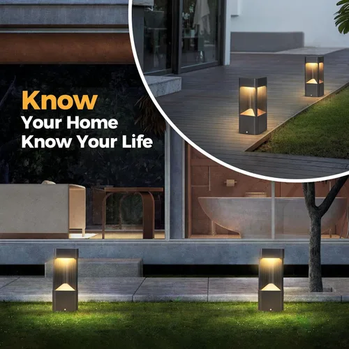 Vista 2 de Luces de camino de 3000 K, luz de camino de paisaje negro, impermeable, lámpara de pie para jardín, luces modernas para pasarela, luz LED, luz