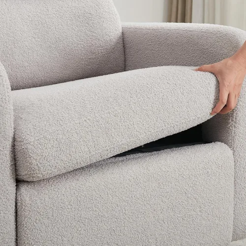 Vista 8 de Mecedora giratoria mecedora eléctrica, silla reclinable para cuarto Gris