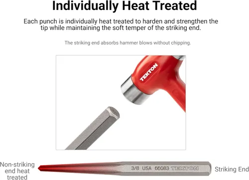 Vista 3 de TEKTON 66564 Juego de punzones de armero, 18 piezas