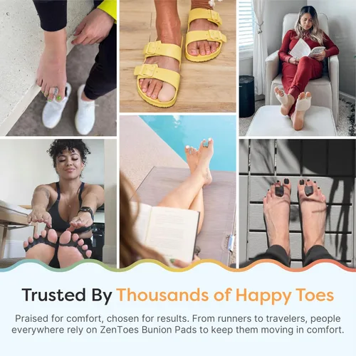 Vista 7 de ZenToes Almohadillas para Juanetes para Usar con Zapatos – Protector de Almohadilla de Juanetes Suave Impermeable, Almohadilla Adhesiva Respirable