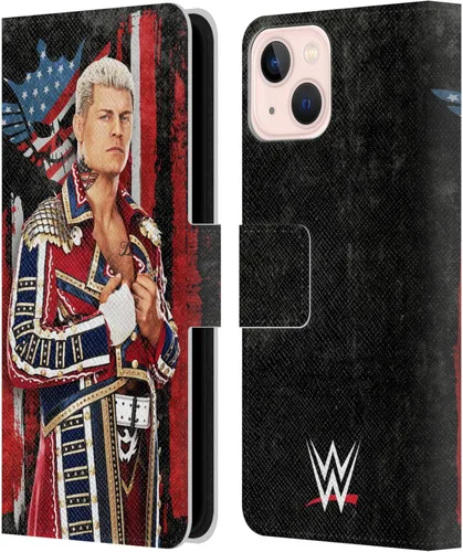 Vista 102 de Head Case Designs Officially Licensed WWE American Nightmare Flag Cody Rhodes Leather Wallet Case Compatible with Apple iPhone 7 Plus/iPhone 8 Plus