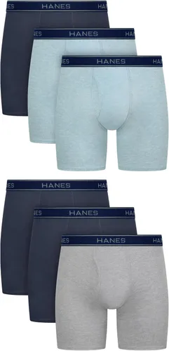 Vista 15 de Hanes Men's Underwear Boxer Briefs Pack, Cool & Breathable Cotton Moisture-wicking Underwear for Men, No Ride Up Negro /Gris