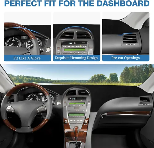 Vista 286 de FIILINES - Cubierta para tablero, accesorio para tablero de malla antideslizante, parasol sin reflejos y protector compatible con Toyota Tundra