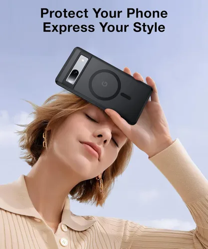 Vista 8 de Funda Magnética NO.1 para Google Pixel 7a Case [Compatible con MagSafe][Anti-Huellas][Ajuste Delgado][Resistente a Golpes Militar] Cubierta