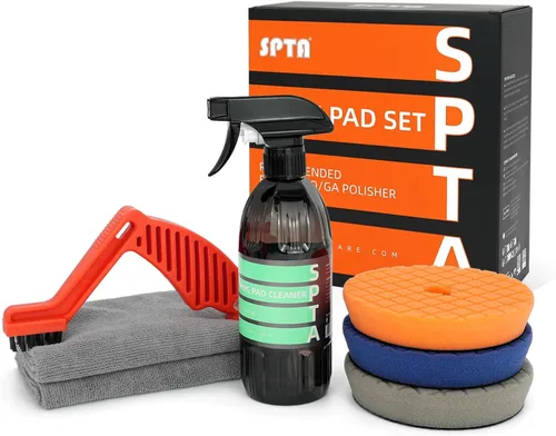 Vista 11 de SPTA Blue T80 Almohadillas de pulido de espuma de corte moderado, 1 unidad de 3 pulgadas y 3.150 in, almohadillas de esponja de pulido compuestas