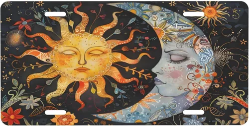 Vista 46 de Árbol de la vida - Placa de matrícula colorida abstracta divertida de aluminio para placas delanteras decorativas, impermeables, sin óxido