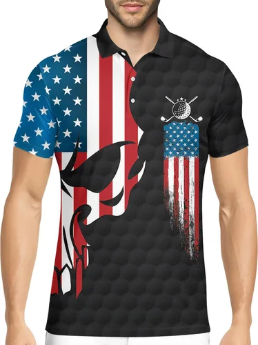 Vista 42 de HIVICHI Camisas de golf divertidas para hombre con patrón estampado loco colorido y novedad de alto rendimiento que absorbe la humedad, camisa tipo