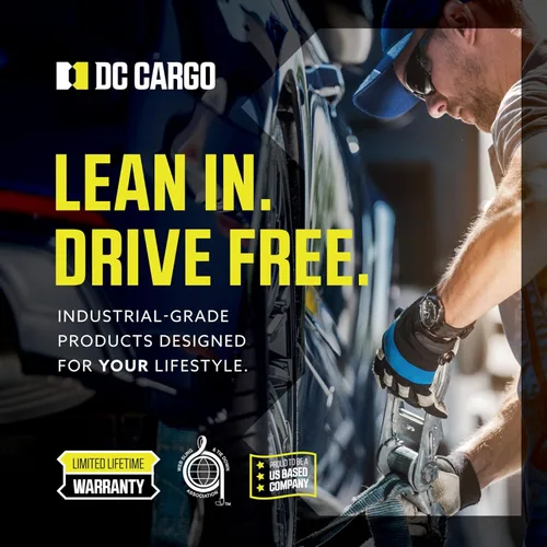 Vista 9 de Carrete de correa de amarre para carga, con recubrimiento de pintura electrostática negra. Correa enrollable de elevación para remolque de base