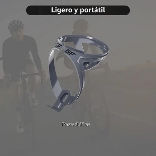 Vista 4 de GEMFUL Combo de soporte para botella de agua para bicicleta y botella de bicicleta, 24 onzas, 25.4 fl oz, libre de BPA, a prueba de fugas