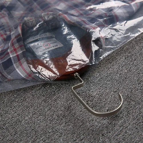 Vista 4 de 10 fundas de plástico transparente para ropa de 35.4 pulgadas, bolsas protectoras a prueba de polvo, adecuadas para almacenamiento en el hogar