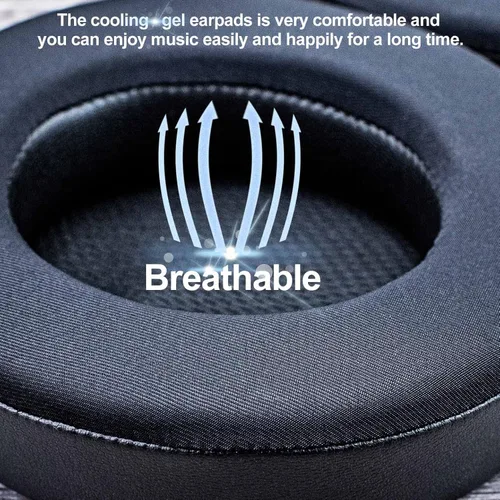 Vista 4 de Almohadillas de gel refrescante Virtuoso XT de forma ovalada para auriculares Virtuoso RGB inalámbricos, SE y XT, espuma viscoelástica más suave