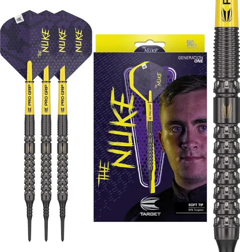 Target Darts Luke Littler G1 Steel Tip Swiss Point Darts, 90% Tungsten Dart, 22G/23G/24G | Generation 1 Steel Tip Dart, Player Edition Swiss Points