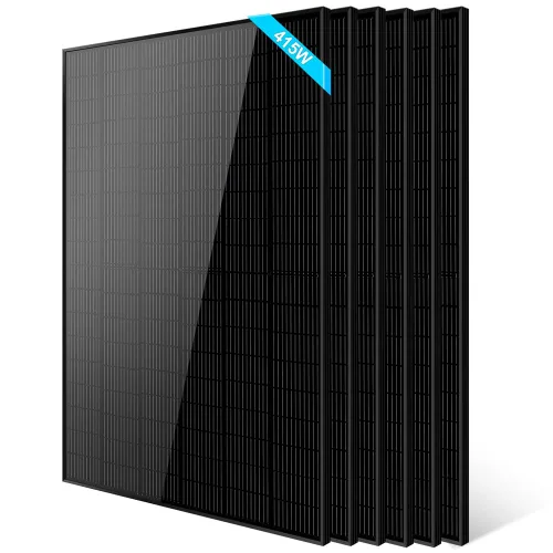 SUNGOLDPOWER UL61730 Panel solar de 415 W, 6 unidades, monocristal, célula de clase A, negro, alta eficiencia, VMP 31.1V/PC, para sistema solar de