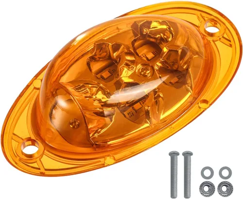 Vista 8 de Partsam Para Freightliner Cascadia - Luces LED de señal de giro LED ámbar 5-2835-SMD, reemplazo sellado para Freightliner LED lateral de cabina