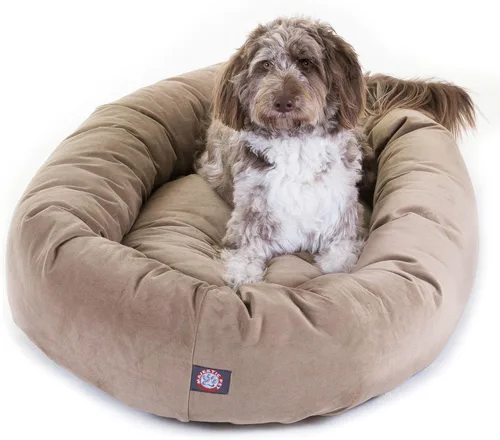 Vista 56 de Majestic Pet Cama para perros pequeños, de 24 pulgadas, mezcla de espuma viscoelástica triturada, de gamuza triturada, lavable, de 24 x 19 x 7