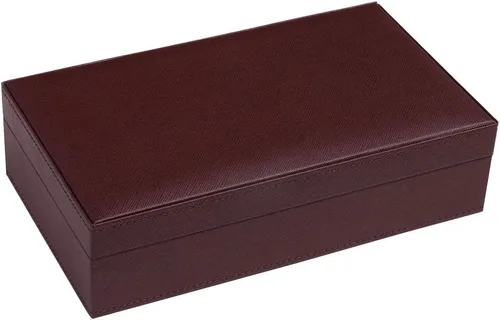 Vista 2 de Silverman & Co. Juego de dominó negro doble 6 grande - Estuche marrón