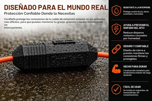 Vista 7 de Plus - Protector de conexión de cable de extensión resistente a la intemperie, se adapta a 18-12 AWG, ayuda a mantener los enchufes seguros Negro