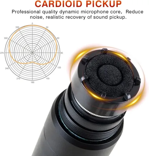 Vista 5 de Micrófono inalámbrico UHF de 4 canales, micrófonos de mano inalámbricos profesionales para cantar karaoke, iglesia, frecuencia ajustable de 4 x 100