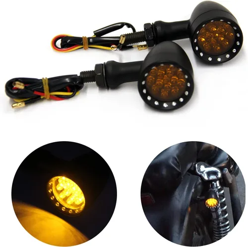 MISS MOLY Bobber Cafe - Luz trasera LED para motocicleta, luz intermitente de freno color ámbar