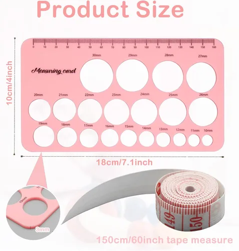Vista 7 de Reglas de pezón para tamaño de brida, silicona y brida suave medida de tamaño para pezones, herramienta de medición de brida de pezón con cinta