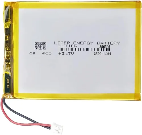3.7V 356595 2500mAh batería de iones de polímero de litio recargable batería de polímero con conector JST 0.079 in