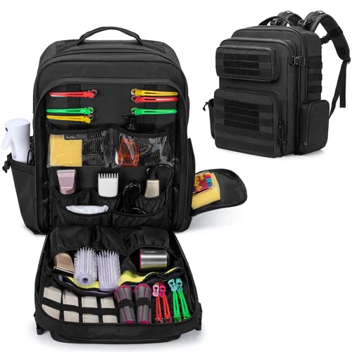 BAFASO Estuche de peluquería, bolsa de peluquería para herramientas de peluquería (solo bolsa), color negro