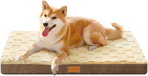 Vista 15 de Patas Lague Cama ortopédica para perro tamaño mediano 76cmX51cm, cama impermeable de espuma de celdilla de huevo suave y cálida para mascotas