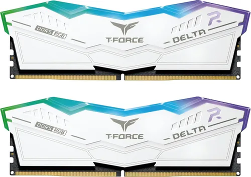 TEAMGROUP T-Force Delta RGB DDR5 Ram 32 GB Kit (2 x 16 GB) 7200 MHz (PC5-57600) CL34 Módulo de memoria de escritorio Ram (blanco) para chipset serie