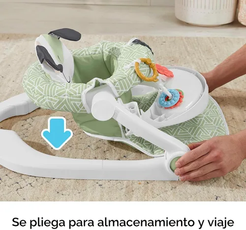 Vista 4 de Fisher-Price Silla portátil para bebé Sit-Me-Up con bandeja para bocadillos y juguetes de desarrollo, Perfección de cachorro
