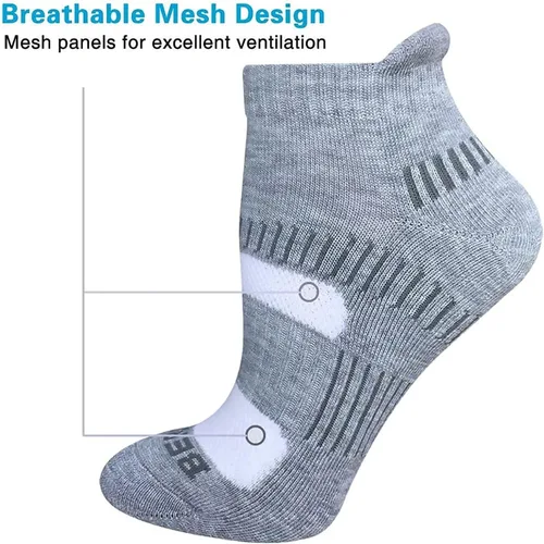 Vista 4 de BERING Calcetines deportivos para correr al tobillo para mujer (6 pares)