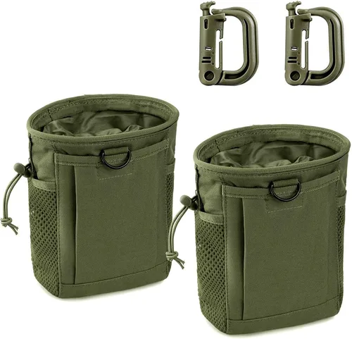 Vista 11 de LIVANS Bolso Táctico Molle, Bolsa de Recuperación de Cargadores con Cordón, Bolsa de Municiones para Cinturón, Bolsa Fanny Ajustable, Bolsa