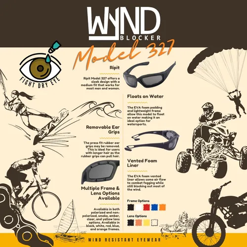 Vista 4 de WYND Blocker Gafas de sol deportivas envolventes resistentes al viento para motocicleta y ciclismo