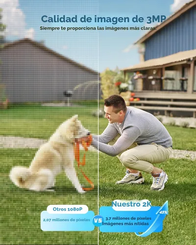 Vista 3 de SIIOOE Cámaras de Seguridad Inalámbricas para Exteriores con Energía Solar: Cámara WiFi 2K para Sistema de Seguridad del Hogar - Cámara con Sensor