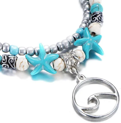 Vista 6 de Fesciory Puka - Tobillera de concha para mujer, de verano, natural, ajustable, hecha a mano, bohemio, hawaiana, playa, conchas marinas