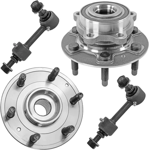 Vista 111 de Detroit Axle - Kit de cubos de rodamiento de rueda delantera de 6 piezas para Dodge Dart 2013-2016, Chrysler 200 2015-2017, 2 cojinetes de rueda