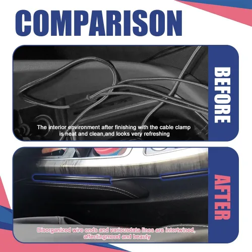 Vista 5 de 4 fundas de alambre para automóvil, funda de alambre oculta para automóvil, cable de tubo autoadhesivo, protector oculto, accesorios de automóvil