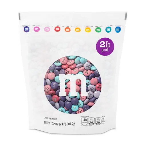Vista 9 de M&M'S Caramelos de chocolate con leche para el Día del Padre, 2 libras de caramelos a granel en paquete resellable, M&M'S impreso con iconos
