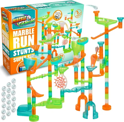 Marble Genius Marble Run Stunts Super Set, 125 piezas