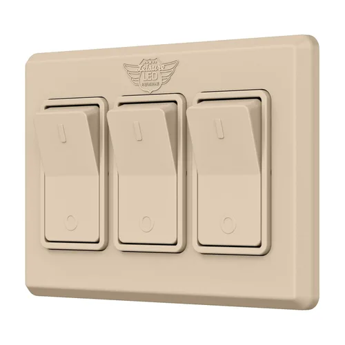Vista 10 de Leisure LED interruptor triple SPST de encendido/apagado moderno con tapa, de 12 voltios, para RV, remolque, cámper, con etiqueta adhesiva (blanco)
