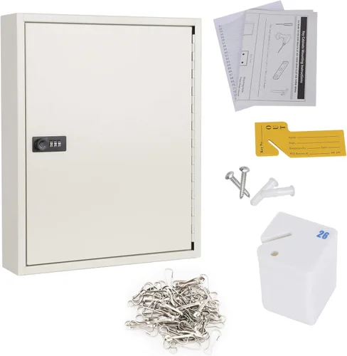Vista 27 de KYODOLED Gabinete con cerradura para llaves, caja de almacenamiento de 40 llaves con código, soporte de pared para llaves con cerradura